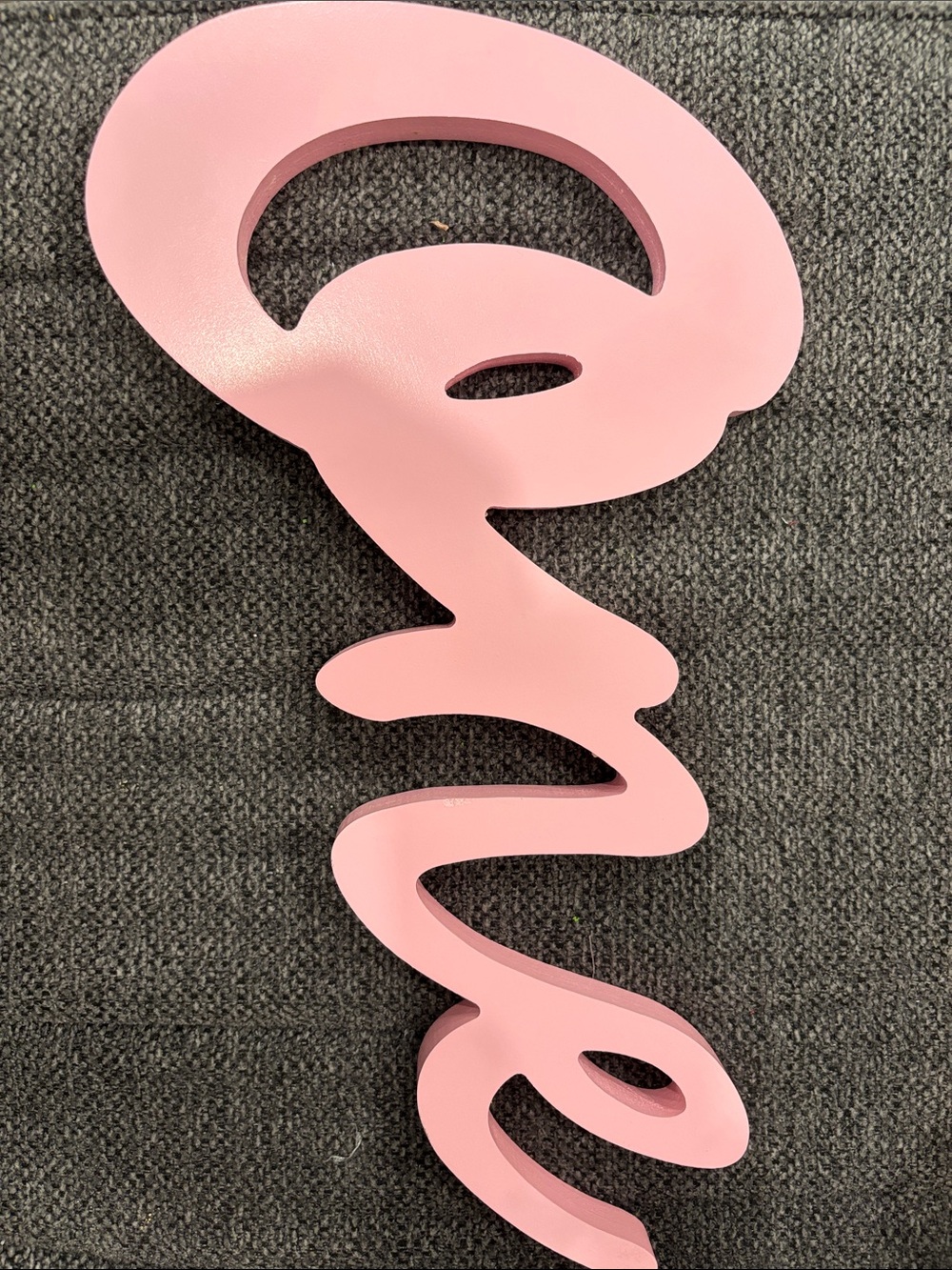 Wooden "One" Sign - Light Pink